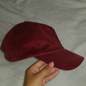 NWOT. Burgundy corduroy baseball cap style hat